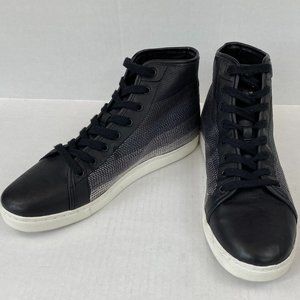Calvin Klein Jeans Black Leather High Top Stitched Sneakers Excell Cond Sz 12